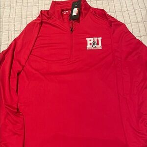 Red Boston University Quarter-Zip Pullover